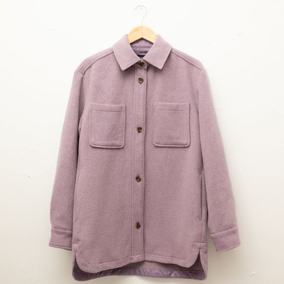 Recycled Wool Shirt Jacket - Amethyst Purple - Gap Small Tall (fits medium) - Picture 1 of 10